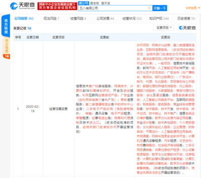 58同城深化科技布局 子公司經(jīng)營(yíng)范圍變更，新增人工智能與數(shù)字文創(chuàng)軟件開發(fā)